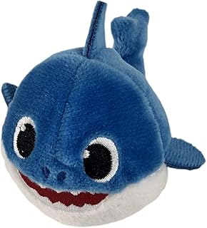 pinkfong baby shark 迷你毛绒爸爸鲨 - 有趣的大小婴儿鲨鱼填充无檐